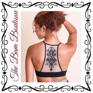 Tattoo Mesh Racerback Bralette